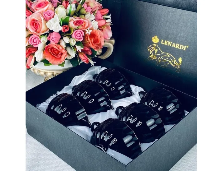 Набор из 6 бульонниц 350 мл Lenardi Multicolor 133-378 чёрный