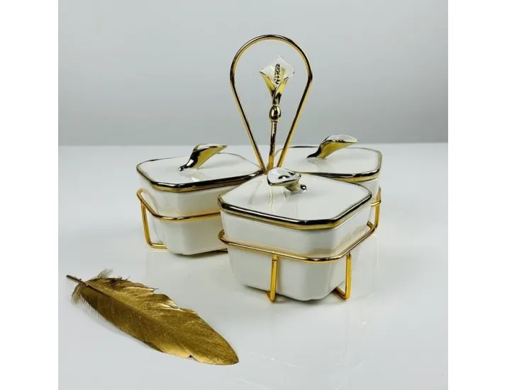 Набор из 3 банок на подставке Lenardi Melody 163-026