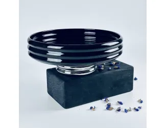 Фруктовница 26см на ножке Lenardi Multicolor 163-066 чёрная