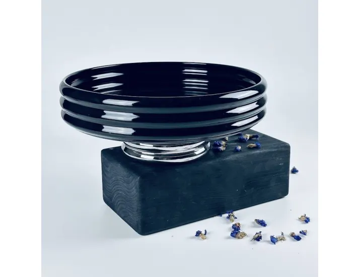 Фруктовница 26см на ножке Lenardi Multicolor 163-066 чёрная