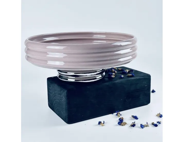 Фруктовница 26см на ножке Lenardi Multicolor 163-070 розовая