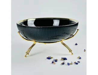 Фруктовница 25см на подставке Lenardi Multicolor 163-071 чёрная