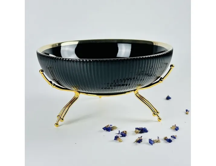 Фруктовница 25см на подставке Lenardi Multicolor 163-071 чёрная