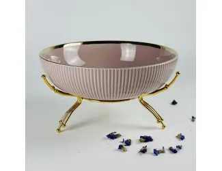 Фруктовница 25см на подставке Lenardi Multicolor 163-075 розовая