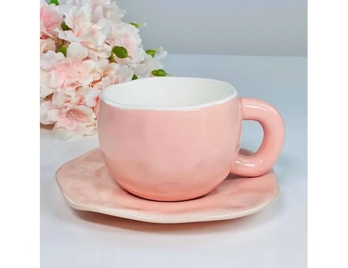 Чайная пара 300мл Lenardi 164-067 розовая