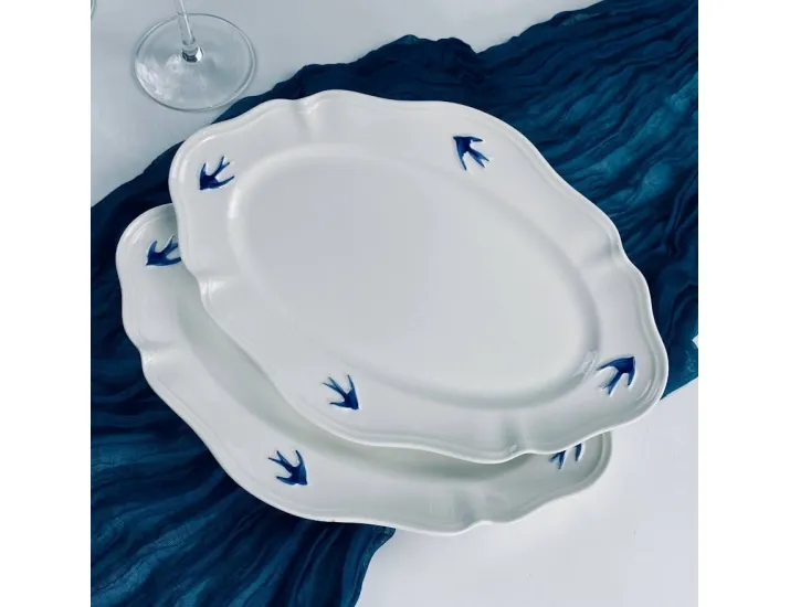 Набор овальных блюд 2шт 35,5см Lenardi Ласточки 164-151