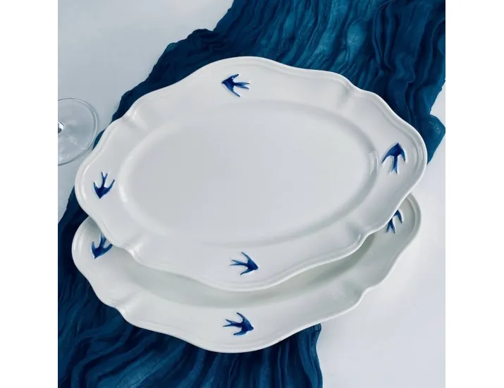 Набор овальных блюд 2шт 30,5см Lenardi Ласточки 164-153
