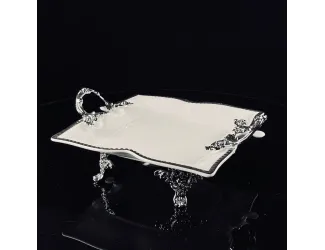 Блюдо 28см на ножках с ручками Lenardi Atlantis 205-900