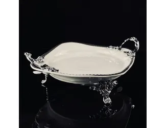 Блюдо 28см на ножках с ручками Lenardi Atlantis 205-910