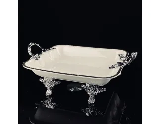 Глубокое блюдо 30,5см на ножках с ручками Lenardi Atlantis 205-927