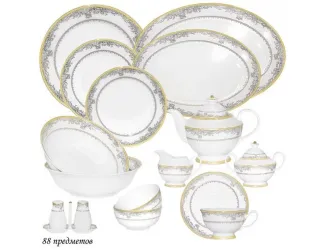 Чайно-столовый сервиз на 12 персон 88 предметов Lenardi Исидора 205-083