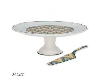 Тортовница 34,5х12см БУХАРА на ножке с лопаткой Lenardi Бухара 205-171