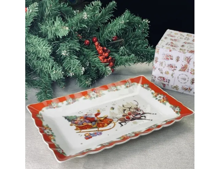 Блюдо прямоугольное 30,5см Lenardi Новогодний 205-303