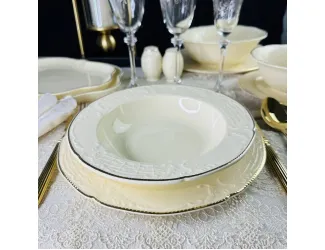 Набор из 6 глубоких тарелок 22см Lenardi Доминика крем 205-392