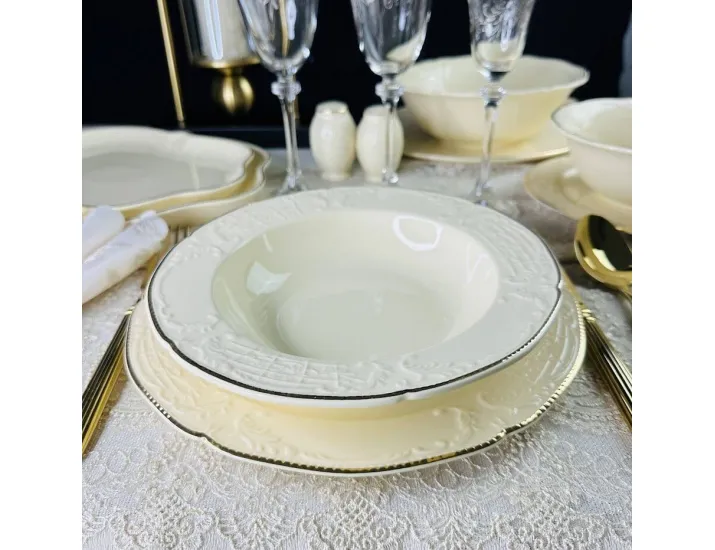 Набор из 6 глубоких тарелок 22см Lenardi Доминика крем 205-392