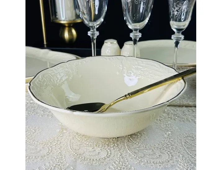 Салатник 23см Lenardi Доминика крем 205-398