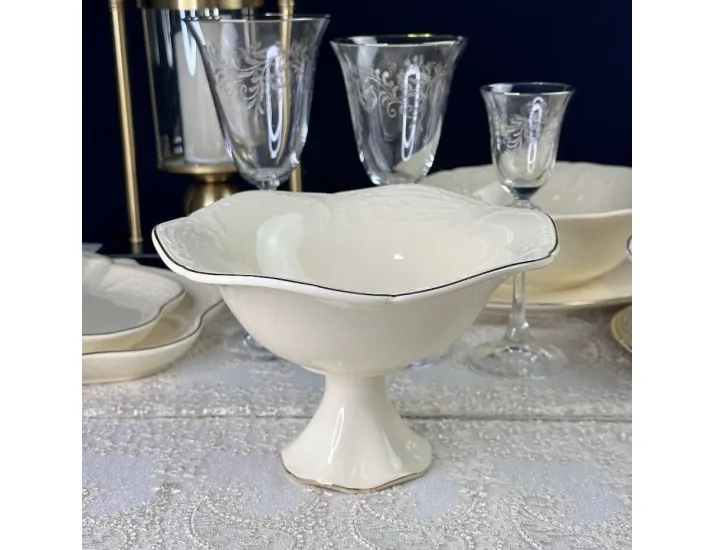 Конфетница на ножке 20,5х13 см Lenardi Доминика крем 205-400