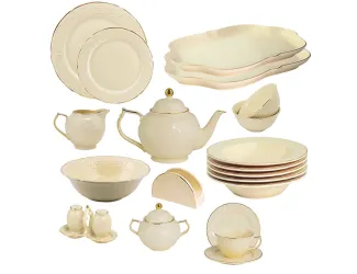 Обеденный сервиз на 12 персон 88 предметов Lenardi Доминика крем 205-410