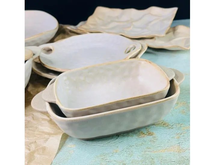 Прямоугольный салатник 20*12см с ручками Lenardi Дюна 205-697