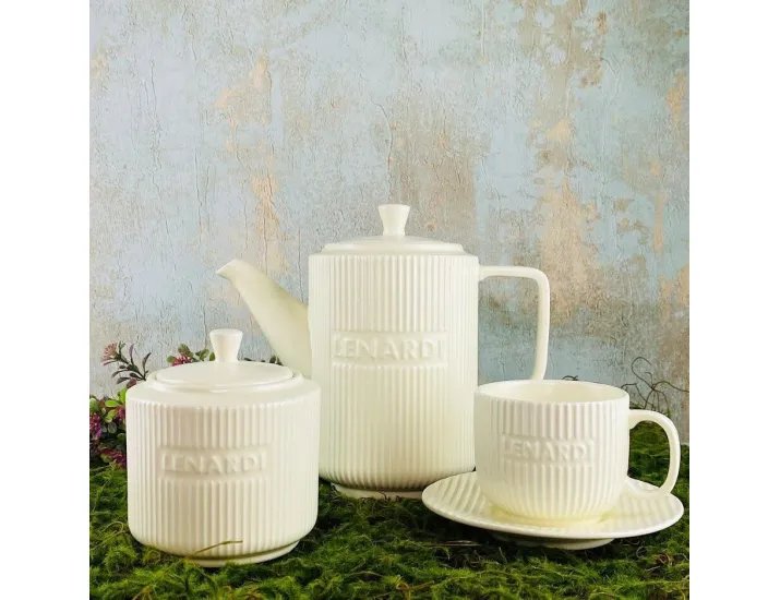 Чайный сервиз на 6 персон 14 предметов Lenardi 205-764 молочный