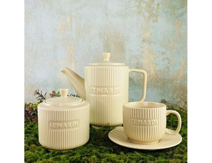 Чайный сервиз на 6 персон 14 предметов Lenardi 205-824 экрю