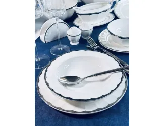 Обеденный сервиз на 6 персон 30 предметов Lenardi Империал Серебро 205-952