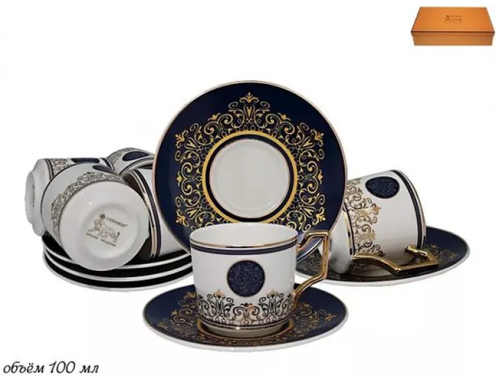 Набор кофейных пар на 6 персон 12 предметов Lenardi 244-002