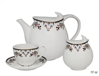 Чайный сервиз на 6 персон 16 предметов Lenardi Цветы 214-001