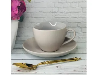 Набор кофейных пар на 6 персон 12 предметов 140мл Lenardi 226-162 серый