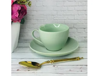 Набор кофейных пар на 6 персон 12 предметов 140мл Lenardi 226-165 салатовый