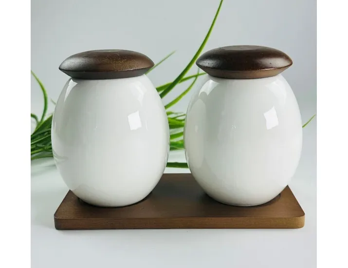 Набор из 2 банок 12см с крышками на подставке Lenardi Tropical 235-031