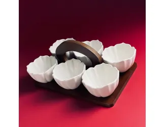 Набор из 6 салатников 9см на подставке Lenardi Tropical 235-078