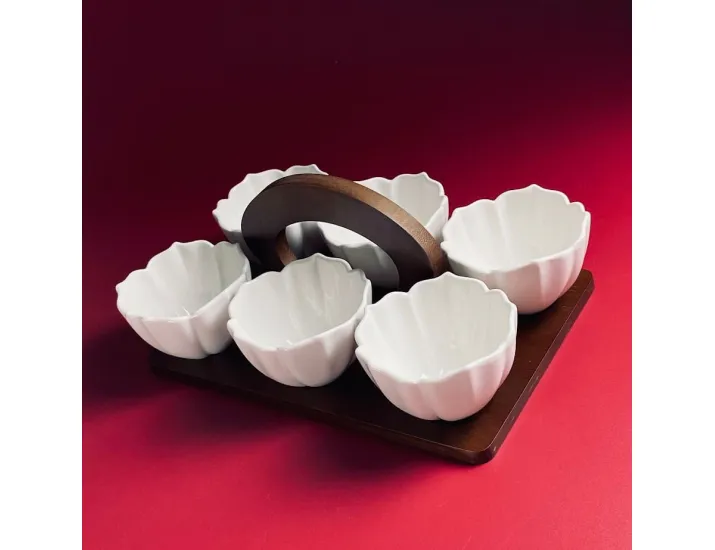 Набор из 6 салатников 9см на подставке Lenardi Tropical 235-078