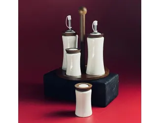 Набор солонок и бутылки для масла/уксуса 4предмета на подставке Lenardi Tropical 235-085