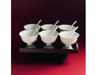 Набор из 6 креманок 11см с ложками на подставке Lenardi Tropical 235-091