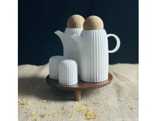 Набор солонок и бутылки для масла/уксуса 4предмета на подставке Lenardi Tropical 235-098