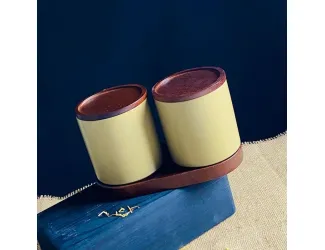 Набор из 2 банок 350мл с крышками на подставке Lenardi Tropical 235-107