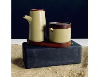 Набор для специй банка 250мл с ложкой и бутылки 2предмета на подставке Lenardi Tropical 235-119