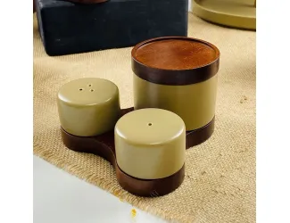 Набор для специй сахарница 250мл с ложкой/солонки 3предмета на подставке Lenardi Tropical 235-121