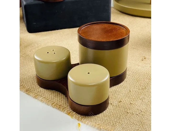 Набор для специй сахарница 250мл с ложкой/солонки 3предмета на подставке Lenardi Tropical 235-121