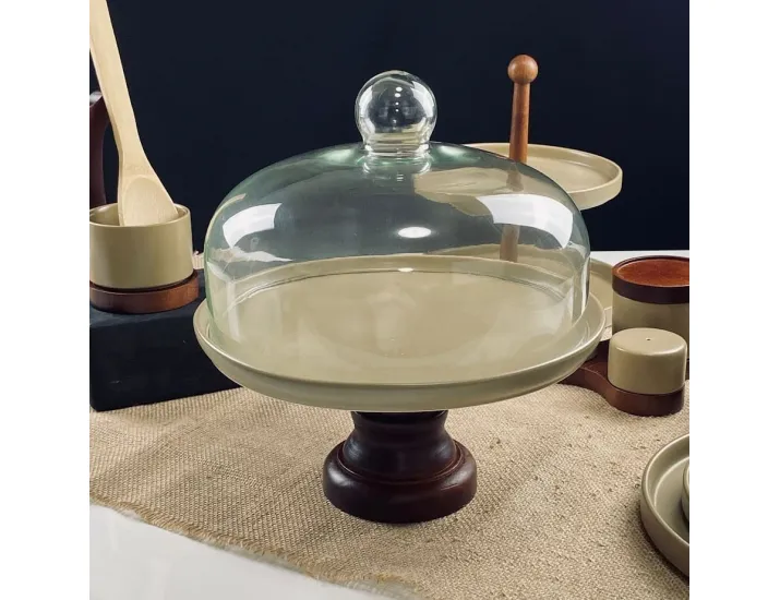 Тортовница 30см на ножке с крышкой Lenardi Tropical 235-125