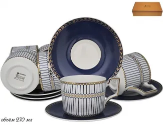 Набор чайных пар на 6 персон 12 предметов 270мл Lenardi 244-013