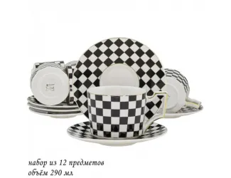 Набор чайных пар на 6 персон 12 предметов 290мл Lenardi 244-048