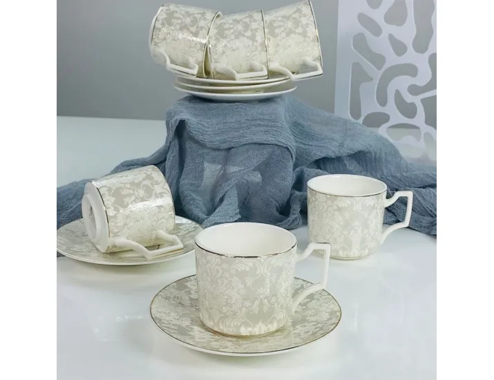 Набор кофейных пар на 6 персон 12 предметов 130мл Lenardi 244-058