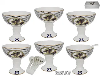 Набор креманок 6шт с ложками 10см Lenardi Paris 304-067