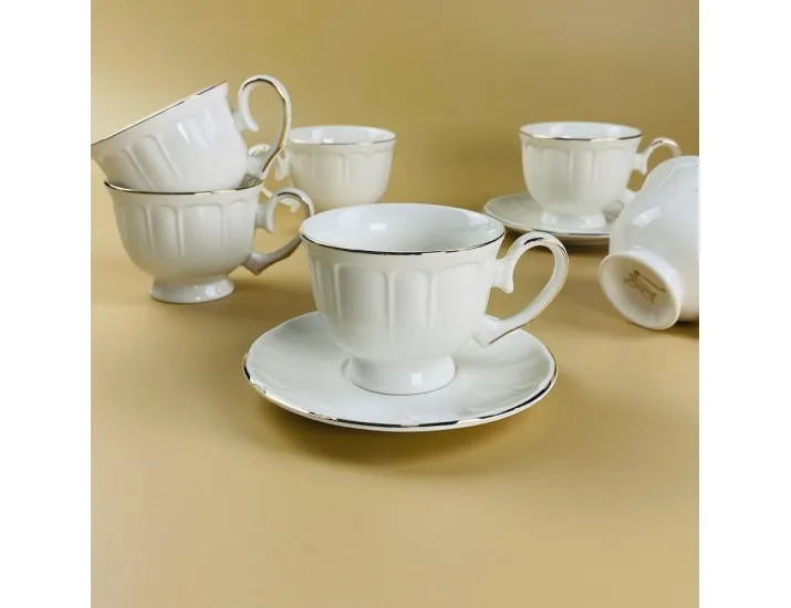 Набор кофейных пар на 6 персон 12 предметов 140мл Lenardi 305-102