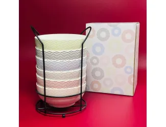 Набор из 6 салатников 15см на подставке Lenardi 305-145