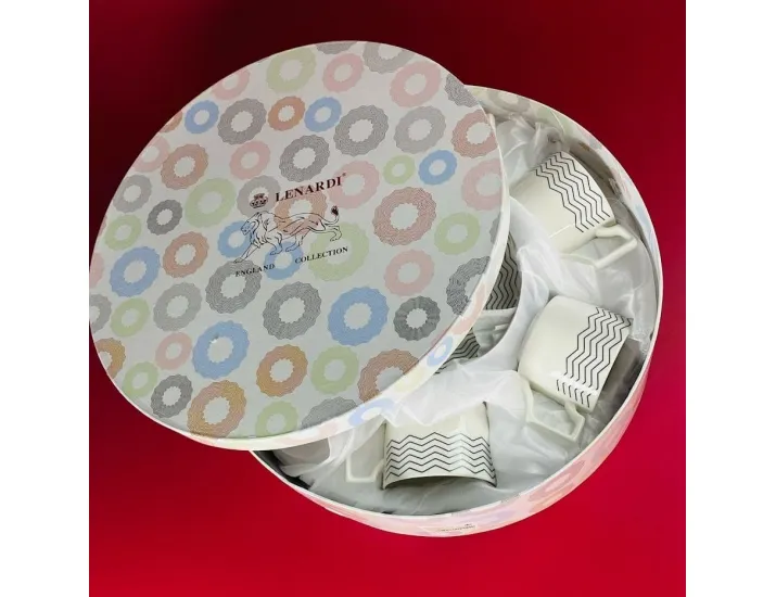 Набор чайных пар на 6 персон 12 предметов 250мл Lenardi 305-152 серый