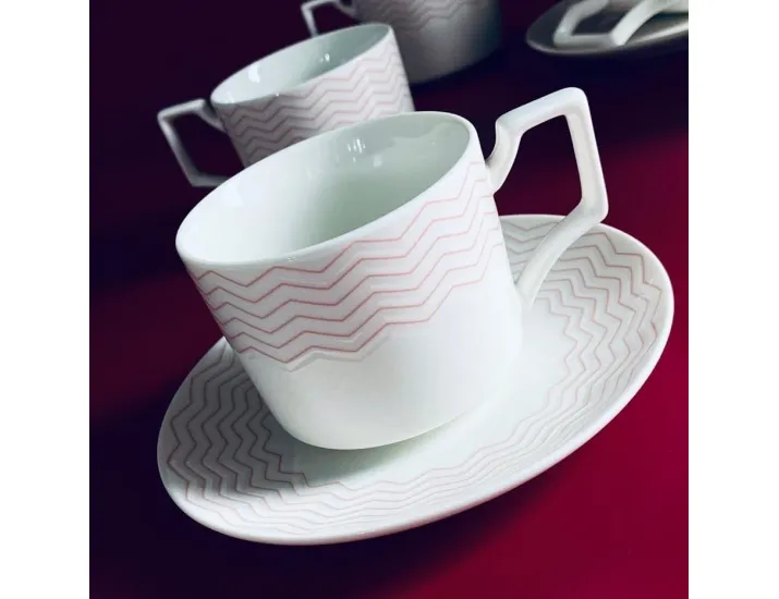 Набор чайных пар на 6 персон 12 предметов 250мл Lenardi 305-149 розовый