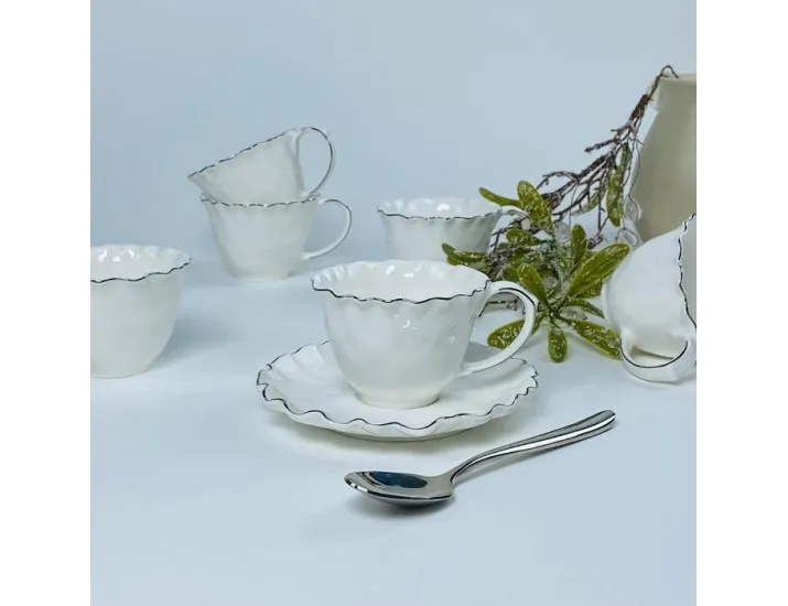 Кофейный набор 12предметов 120мл Lenardi ВАНЕССА СЕРЕБРО 305-290